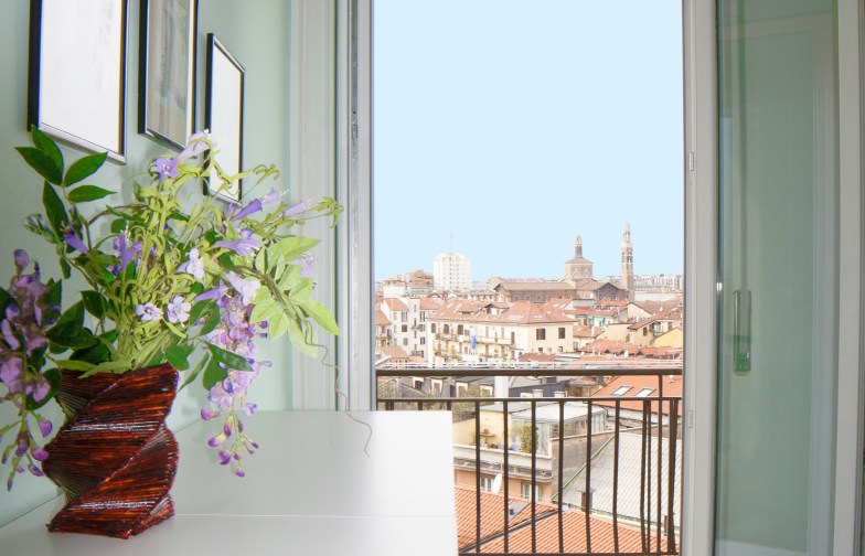 Apartamento panorámico Navigli de 2 dormitorios en el horizonte de Milán