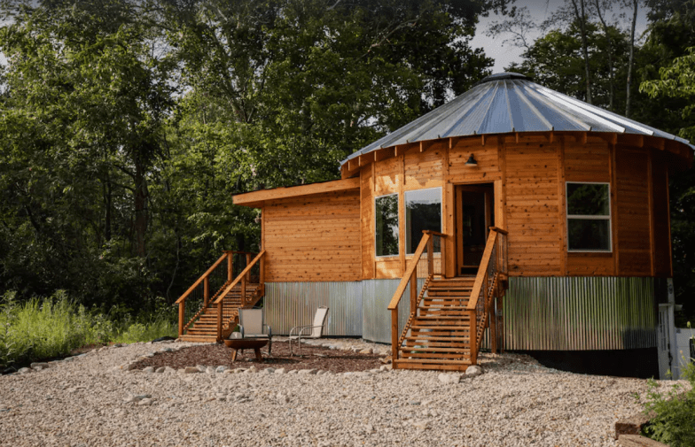 Cabaña de lujo inspirada en una yurta en Queen & I Homestead, condado de Montgomery